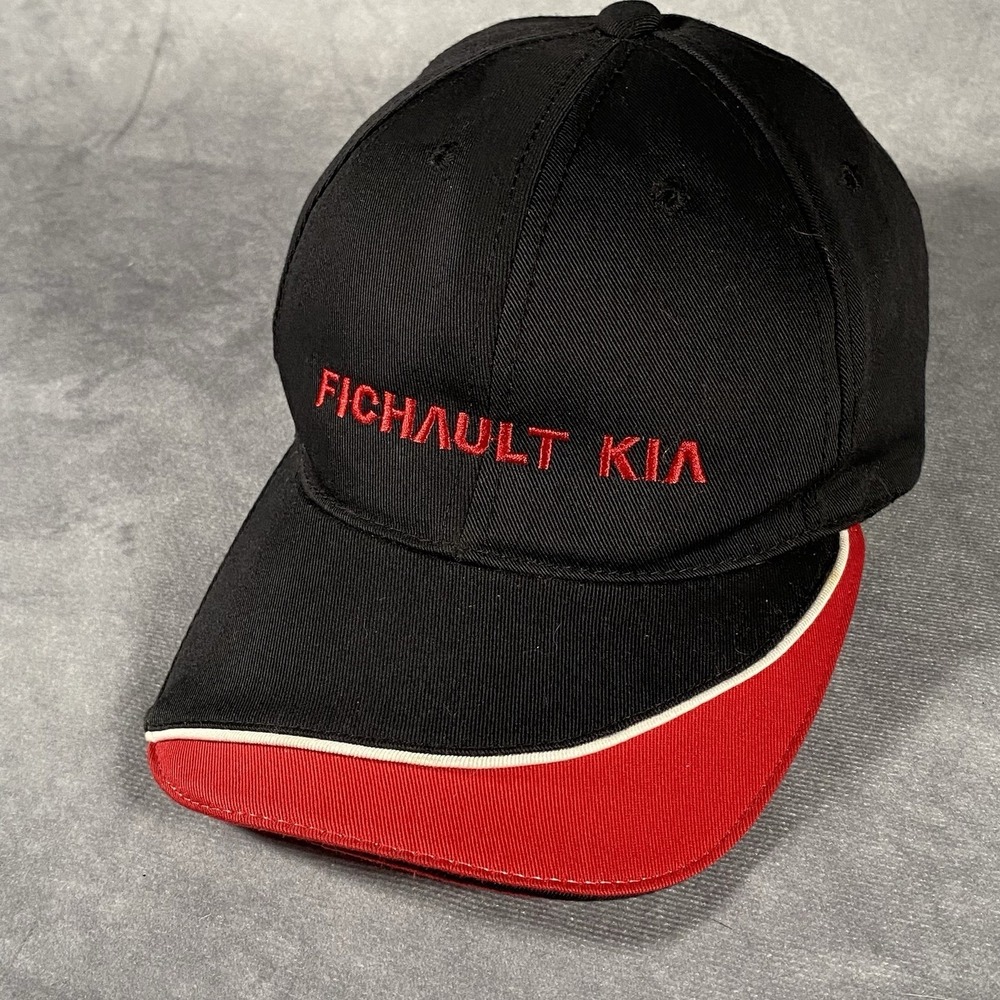 KIA Automobiles Fichault Kia Cap Hat Adult Black Red Adjustable‎ Car Vacation